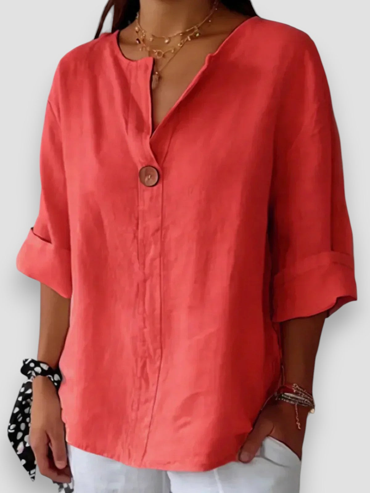 SOFIA|BLUSA CASUAL CON SCOLLO AV