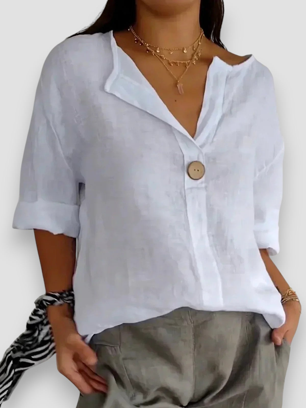SOFIA|BLUSA CASUAL CON SCOLLO AV