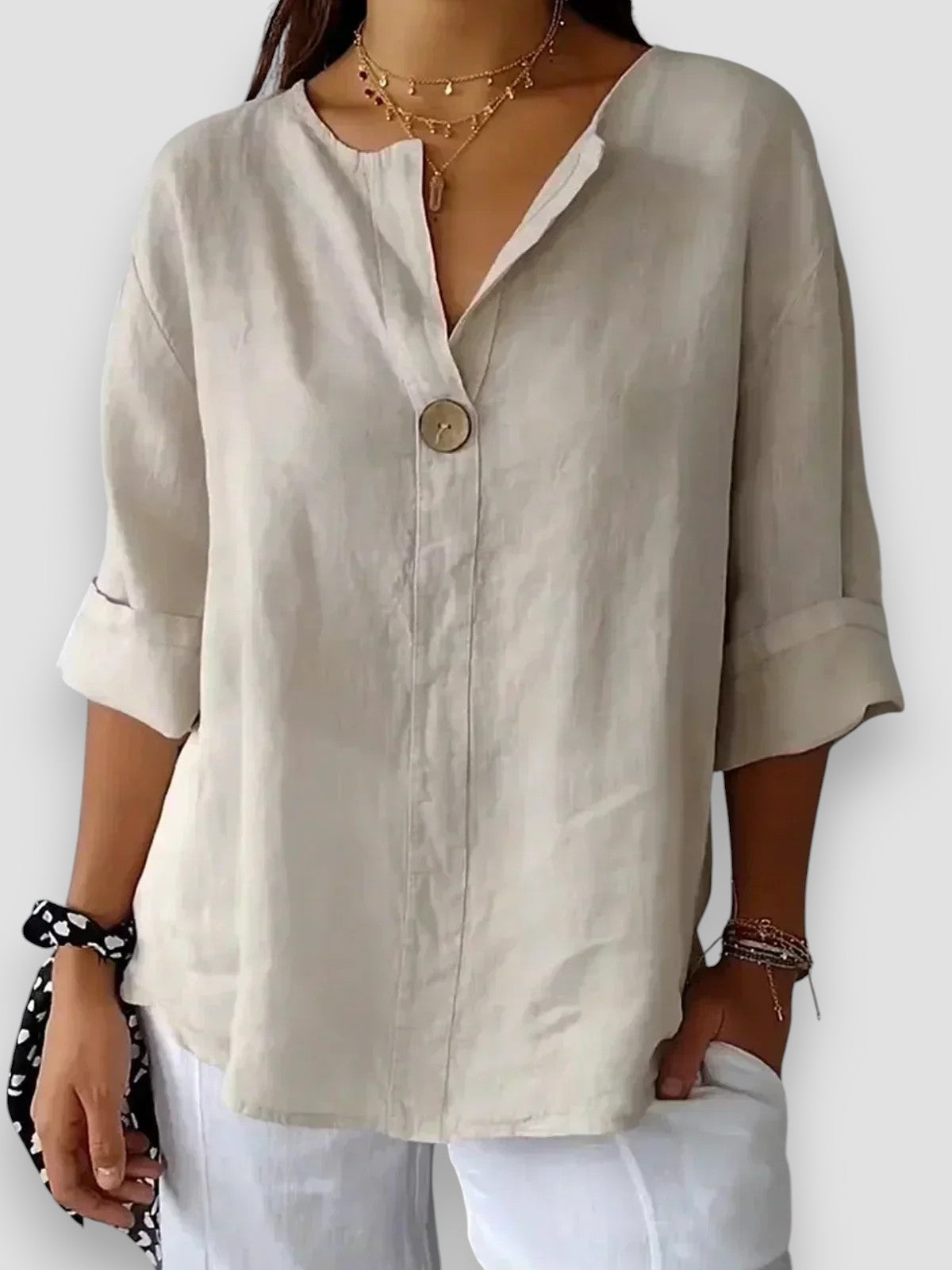 SOFIA|BLUSA CASUAL CON SCOLLO AV