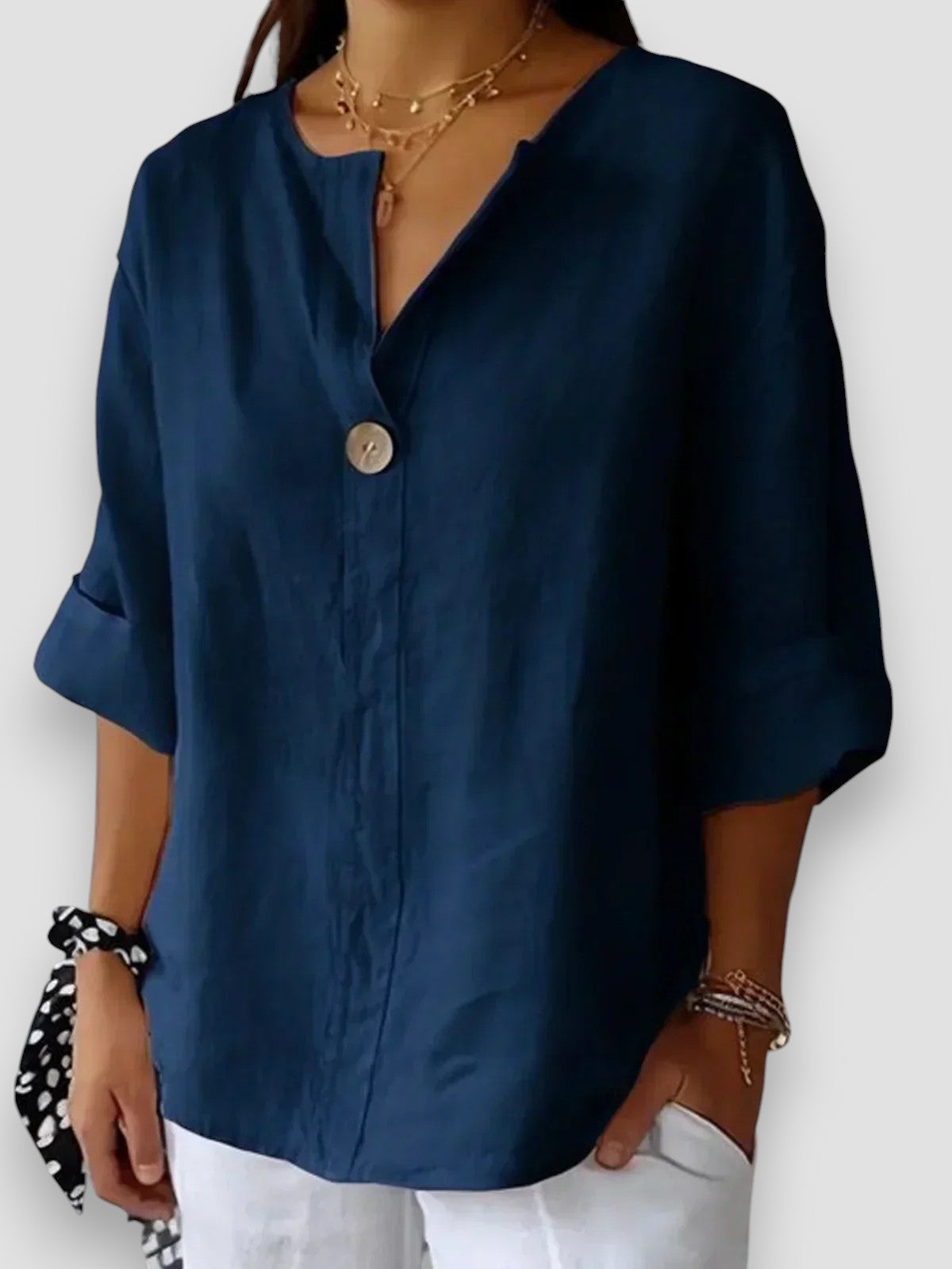 SOFIA|BLUSA CASUAL CON SCOLLO AV