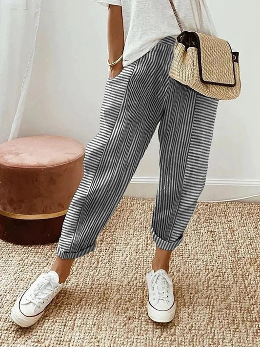 GIULIA™|PANTALONI A RIGHE 