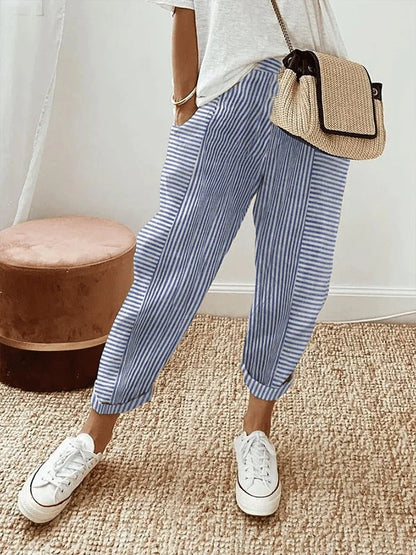 GIULIA™|PANTALONI A RIGHE 