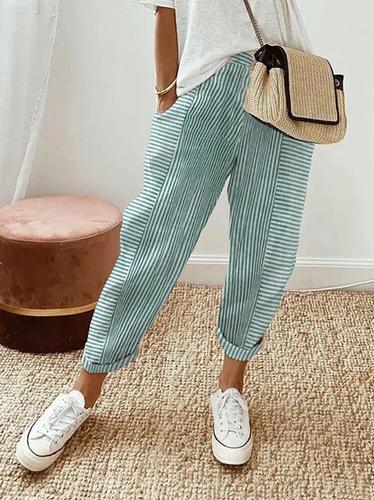GIULIA™|PANTALONI A RIGHE 