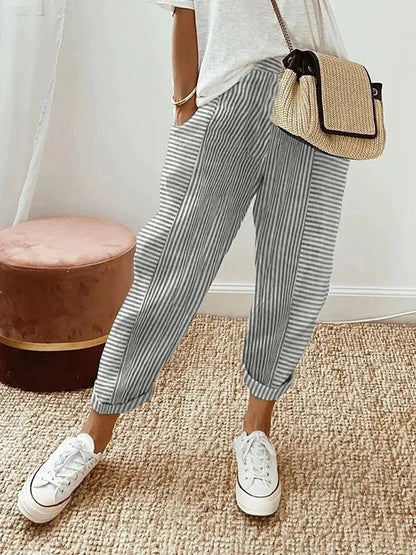 GIULIA™|PANTALONI A RIGHE 