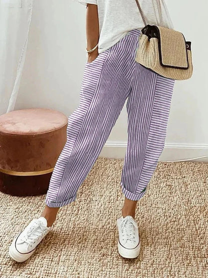 GIULIA™|PANTALONI A RIGHE 